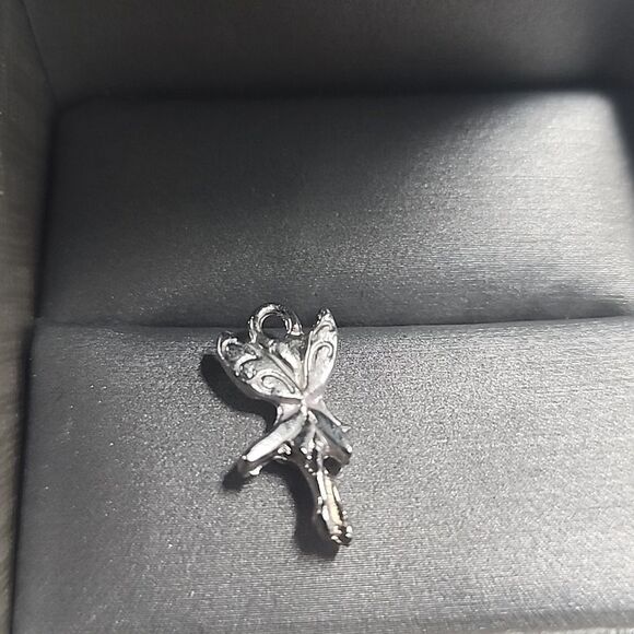 Fairy Charm Pendant Pink Silver Tone - Picture 2 of 3